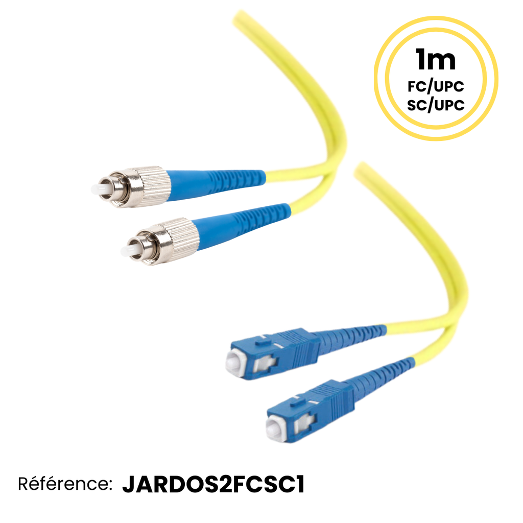 Jarretière Monomode OS2 Duplex FC/UPC - SC/UPC