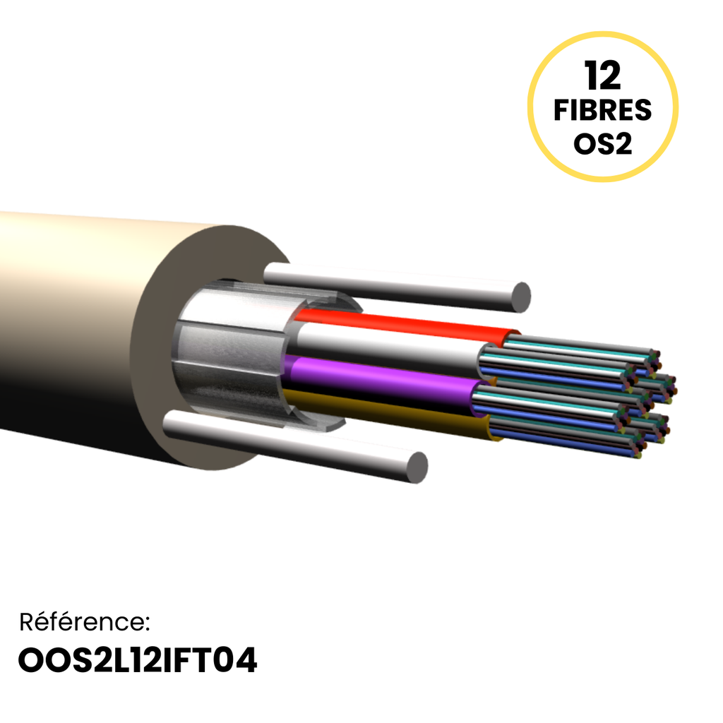 Câble Structure Libre 250µm Microgaine de 4FO INT gaine LSZH IFT4