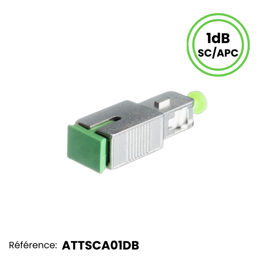 Atténuateur Optique Monomode SC/APC Mâle/Femelle