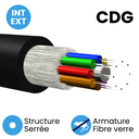 Câble Structure Serrée 900µm INT/EXT Armé fibre de verre gaine LSZH CDG Dca