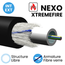 Câble Structure Libre 250µm unitube INT/EXT Armé fibre de verre gaine LSZH NEXO Cca