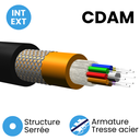 Câble Structure Serrée 900µm INT/EXT Armé tresse acier double gaine LSZH CDAM