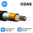 Câble Structure Serrée 900µm INT/EXT Armé acier annelé double gaine LSZH CDAS