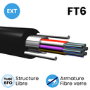 Câble Structure Libre 250µm Microgaine de 6FO EXT gaine PEHD FT6