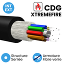 Câble Structure Serrée 900µm INT/EXT Armé fibre de verre gaine LSZH CDG Cca