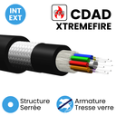 Câble Structure Serrée 900µm INT/EXT Armé tresse de verre double gaine LSZH CDAD Cca